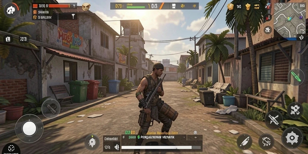 Tampilan gameplay D73 yang menakjubkan dan interaktif.