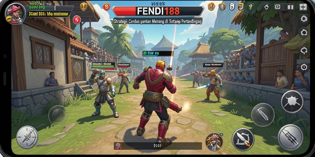 Screenshot menampilkan gameplay strategis yang intens dan kompetitif.
