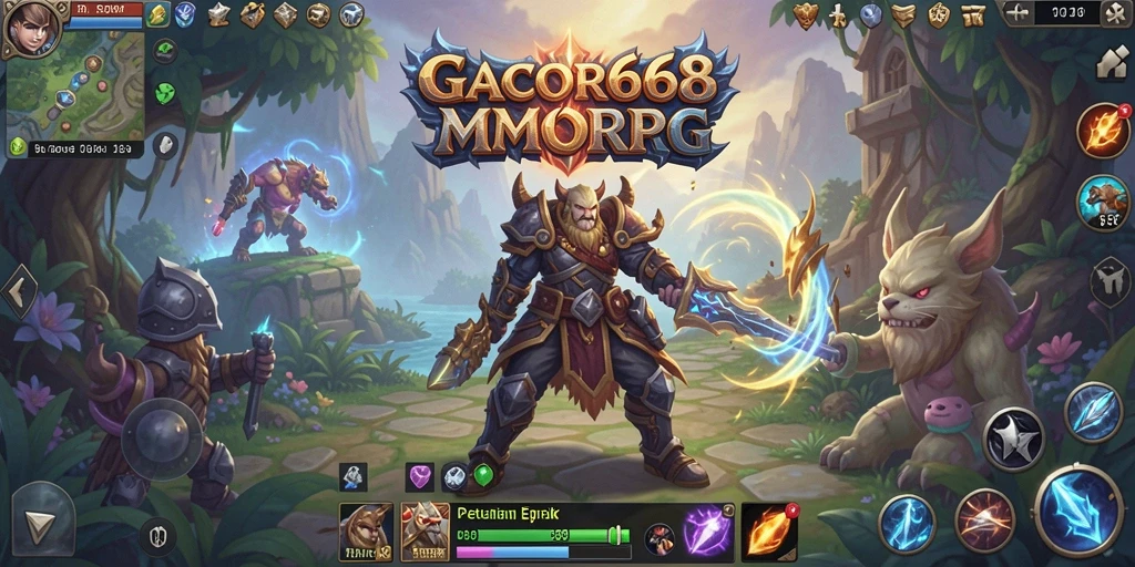 Tangkapan layar menampilkan aksi seru dalam permainan MMORPG GACOR668.
