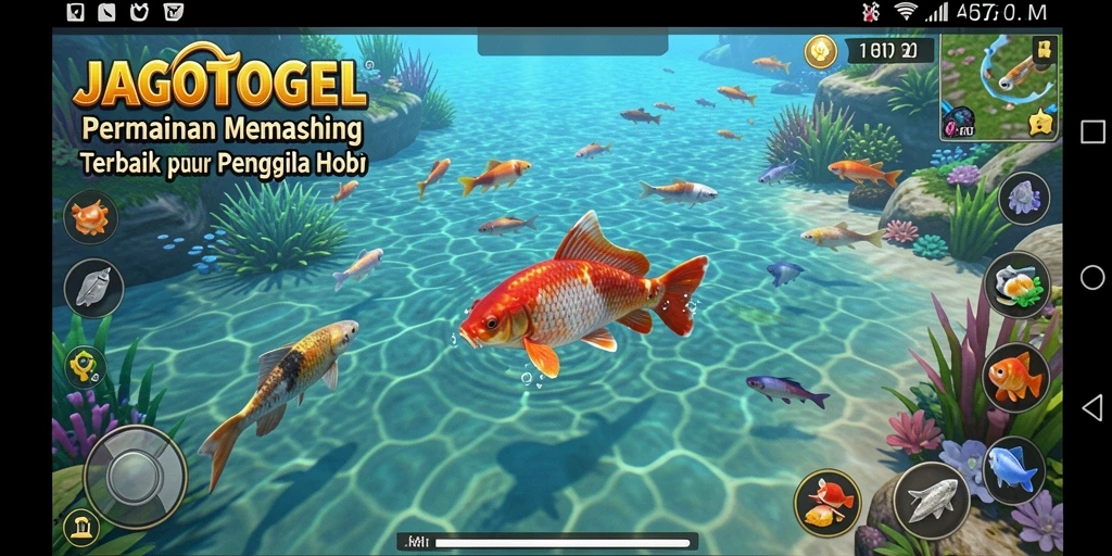 Gameplay JAGOTOGEL yang menampilkan aksi memancing yang seru.