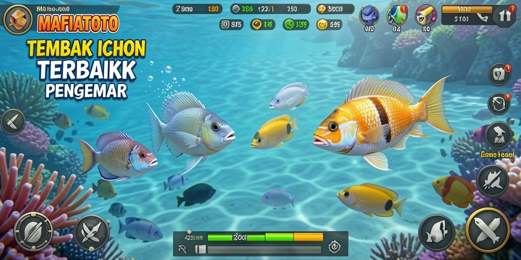 Tampilan gameplay MAFIATOTO dengan aksi menembak ikan yang seru.
