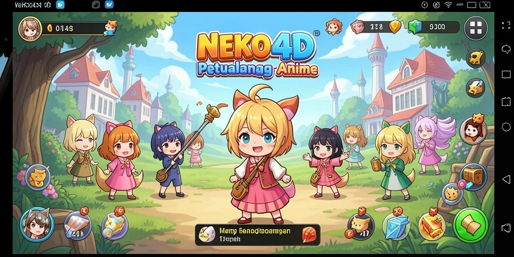 Gambaran gameplay seru di NEKO4D dengan karakter Anime yang imut.